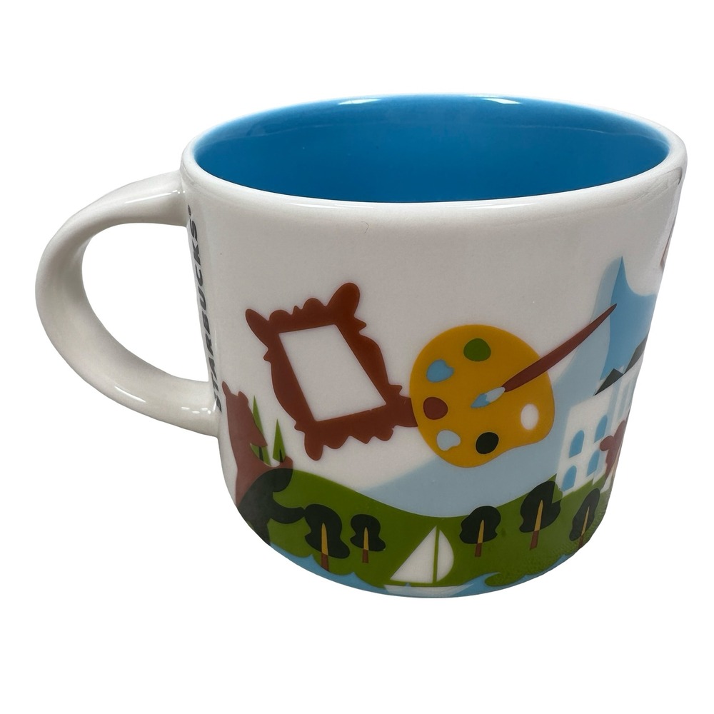 Starbucks You Are Here Switzerland Coffee Mug 14oz Blue Interior 2017 Ceramic - Picture 3 of 8